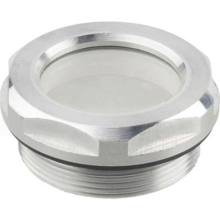 J.W. WINCO Aluminum Fluid Level Sight w/ ESG Glass w/o Reflector - M26 x 1.5 Thread - J.W. Winco R26/B 743.1-18-M26X1.5-B
